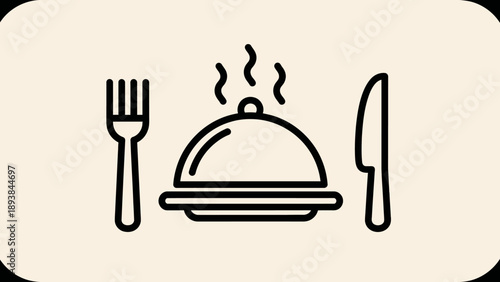 Food and utensils on a plate.