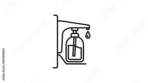 Hand washing station with soap dispenser.