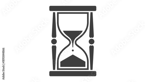 Hourglass timer with sand flowing.