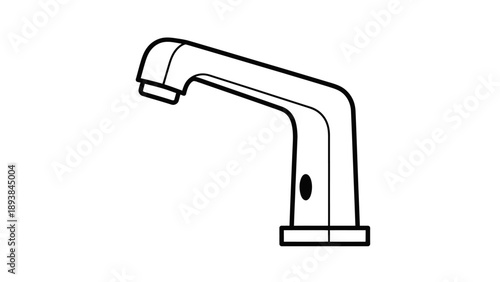 Modern faucet with single handle.