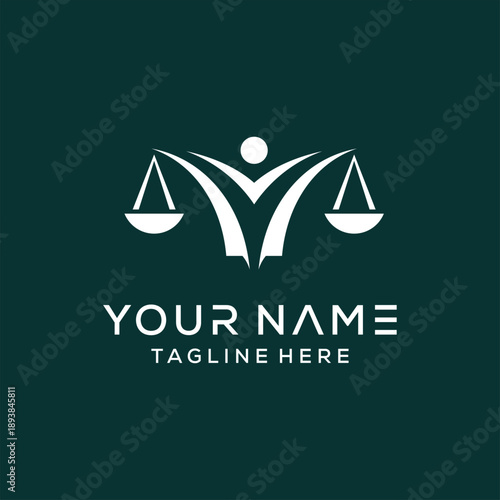 Law And Justice Logo Hand holding scale justice law human rights day vector