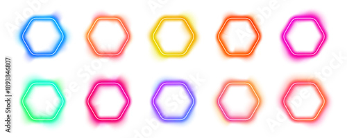 Neon diamond frame sparkles with vivid gradient glow. Clean sharp geometry adds modern digital energy. Vector element works for posters, covers, and banners. PNG