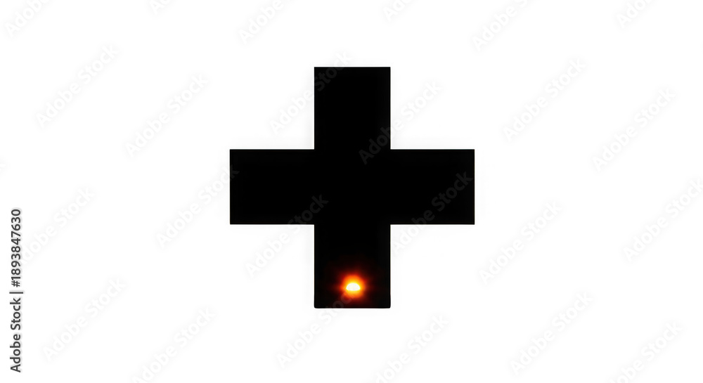 Obraz premium blackcrosswithorangelight