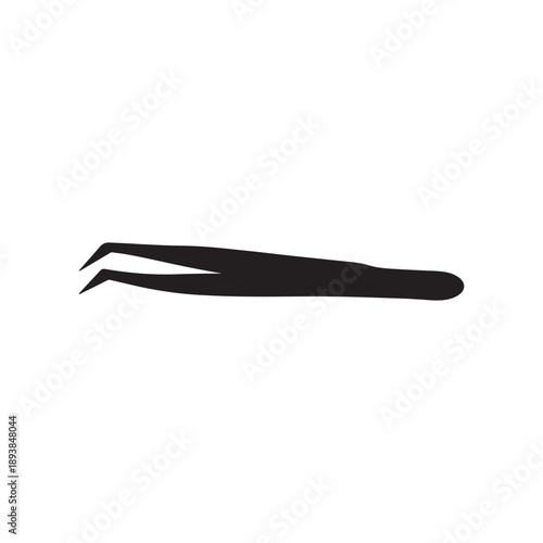 Eyebrow tweezers silhouette vector flat illustration design on white background