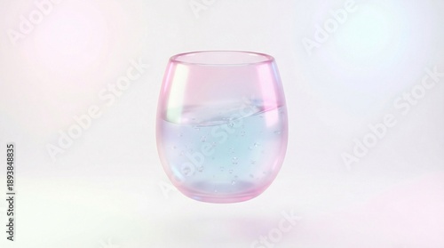 Wallpaper Mural A 3D rendering of a cute "water icon" with a rounded, sleek shape, shiny plastic texture, pastel pink and blue gradient colors, floating on a minimal, soft lighting, futuristic icon, cheerful vibe. Torontodigital.ca