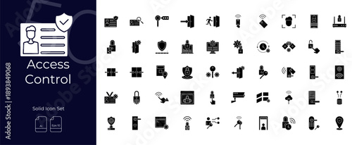 Access Control Solid Editable Icons set