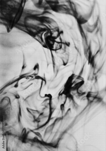 Large vector halftone liquid ink wash texture with a transparent background