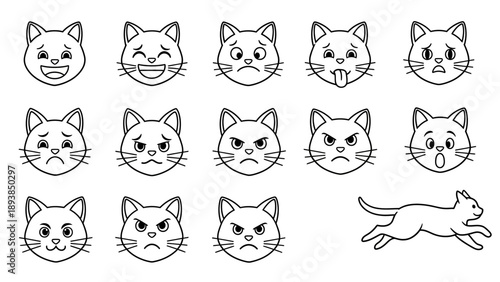 Collection of cat faces and body 1.