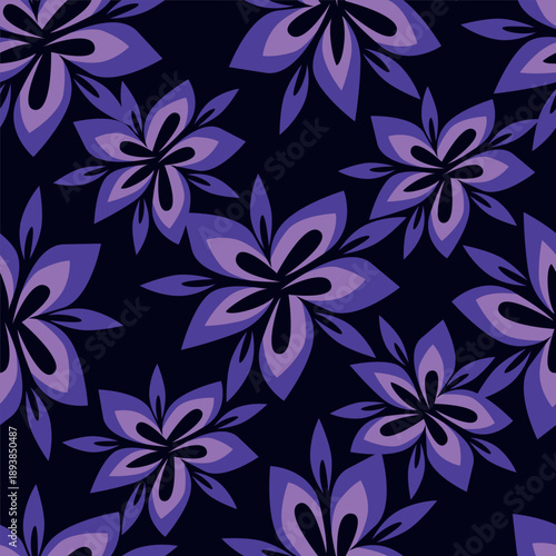 Seamless floral pattern, old fashion folk ornament with flowers branches. Cute botanical design, simple flower print: small hand drawn flowers branches arranged in a diagonal line. Vector pattern