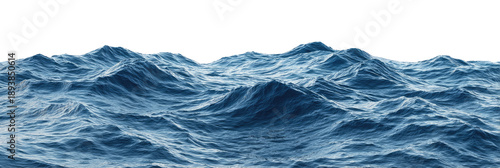Ocean waves, digitally rendered, with a detailed, textured surface