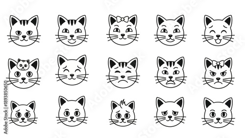Collection of various cat faces 12.