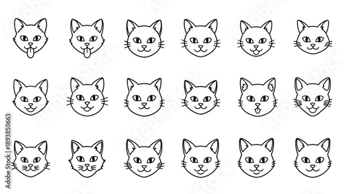 Collection of various cat faces 13.