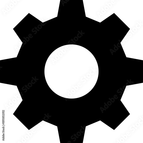 設定を表す歯車のシンプルなモノクロアイコン