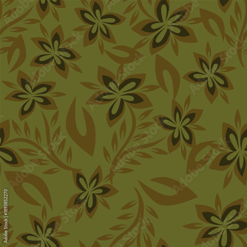 textile design with abstract flower pattern