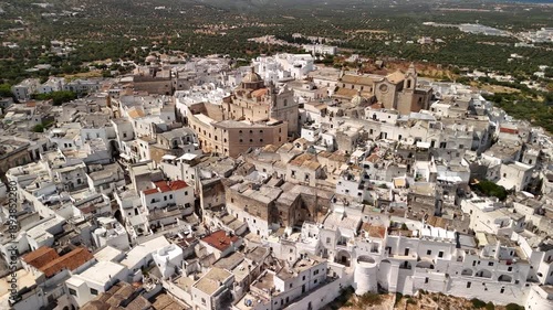 Wallpaper Mural Scenic Aerial Footage of Ostuni, the White Hilltop Town in Southern Italy Surrounded by Historic Architecture Torontodigital.ca