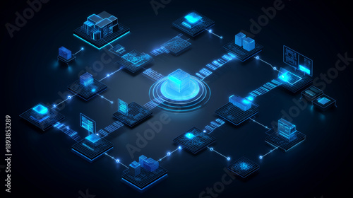 A professional illustration representing deployment of AI models into real-world systems.