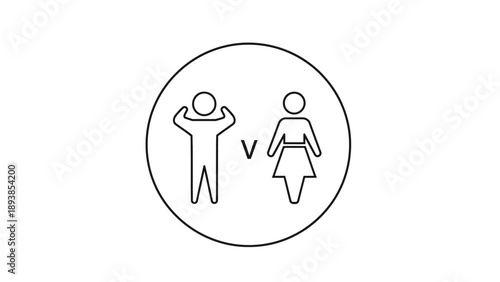 Male versus female gender symbol.