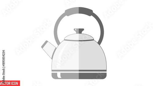 Modern shiny metal tea kettle.