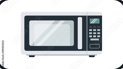 Modern microwave oven with control panel.