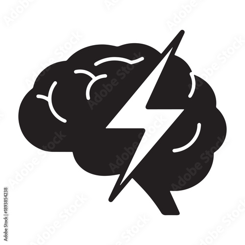 A creative mind with a burst of inspiration strikes suddenly silhouette vector shilhoutte icon use as a symbol, web graphic design, and infographic icon