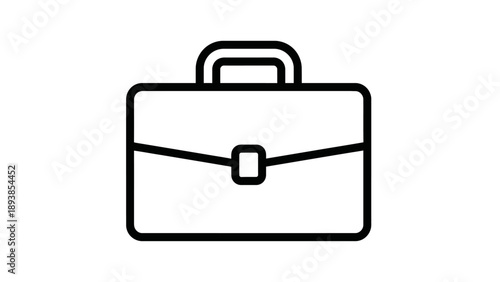 Simple black briefcase icon outline.