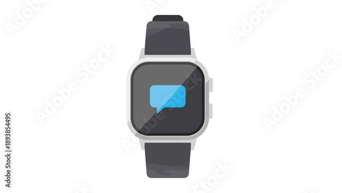 Smartwatch with notification on screen.