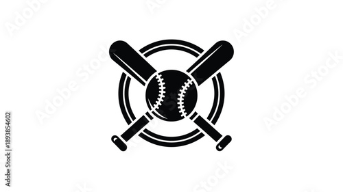 baseball and bats arranged in a circular design a striking silhouette