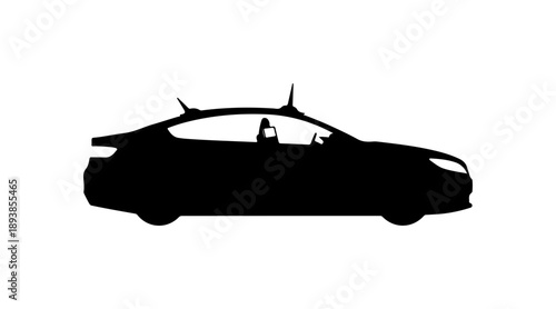 Black Silhouette Car Vector Illustration