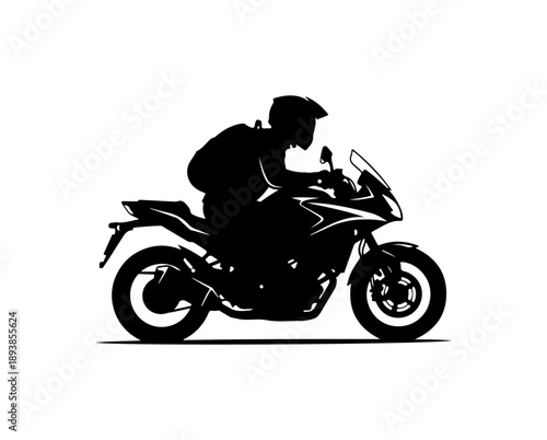 Motorcycle Silhouette Rider Vector Art