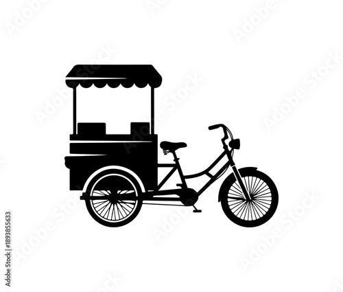 Black Silhouette of a Vintage Ice Cream Bike