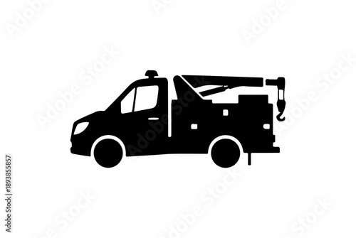 Black Silhouette of Tow Truck