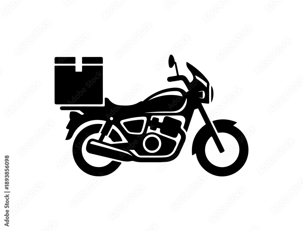 Obraz premium Motorcycle Delivery Silhouette
