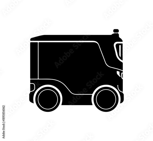 Black Silhouette of a Futuristic Vehicle