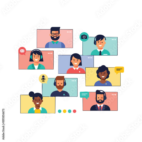 Diverse Team Collaborating in Virtual Meeting