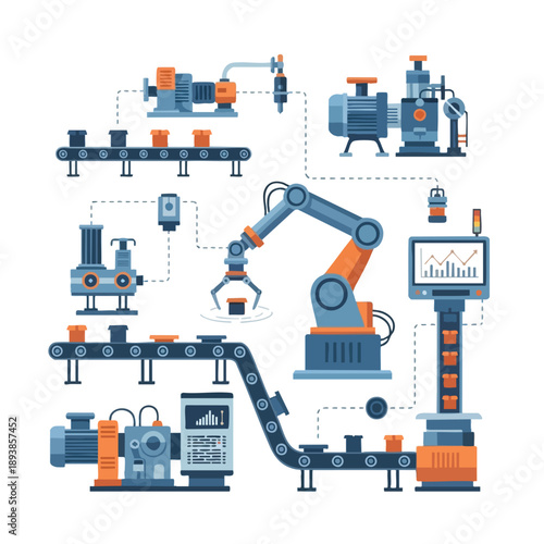 Industrial Automation Process Infographic
