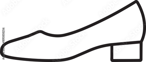 Comfortable low heel pump or court shoe line icon for office wear