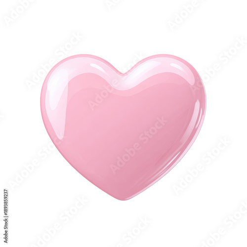A glossy, light pink heart shape (4)