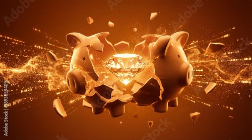 A 3D rendering of a piggy b...