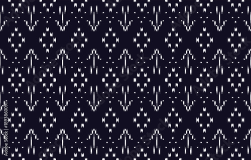 Ethnic ikat seamless pattern. hand drawn craftsmanship embroidery bohemian, abstract square geographic art fabric ikat textile material design for background,curtain,carpet,wallpaper,clothing,Batik.