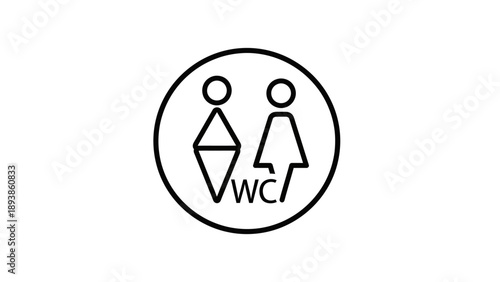 Restroom sign with male and female 2.