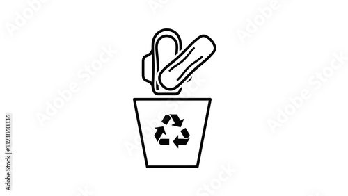 Recycling bin with plastic bottles.