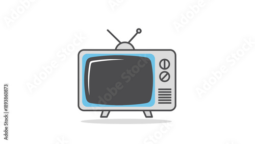 Retro television set with antenna.