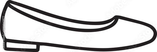 Comfortable ballet flat women footwear line icon for casual style