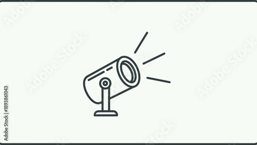 Spotlight on a stand shining bright.