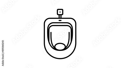 Toilet bowl with lid closed.