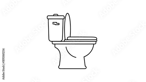 Toilet bowl with open lid.