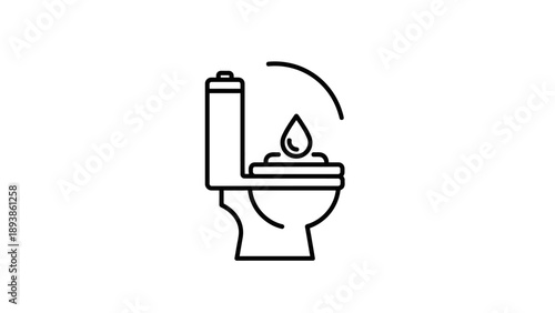 Toilet bowl with water flushing down.