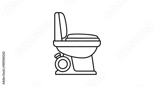 Toilet bowl with lid up 1.