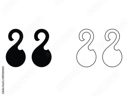 Stylish number twenty two designs in black and line art