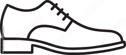 Casual leather loafer or moccasin shoe line icon for daily wear